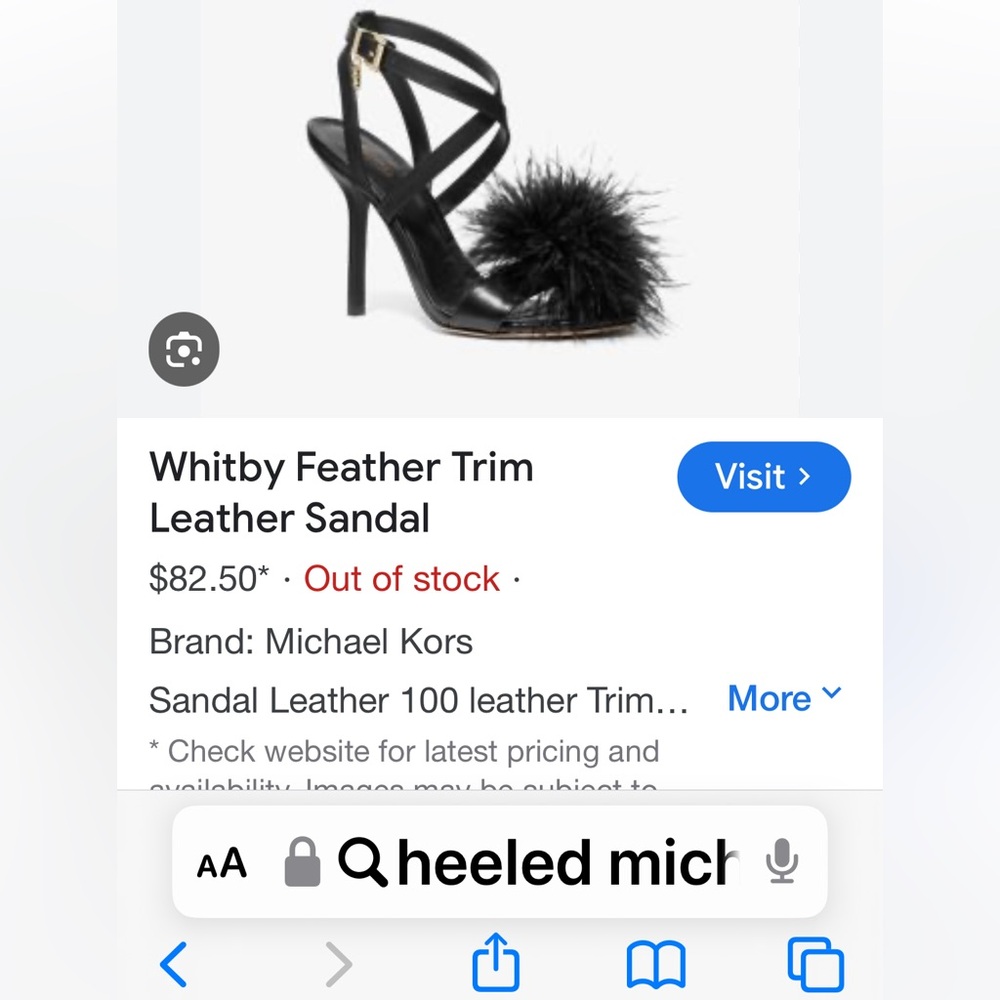BNIB MK Black ostrich feather heels sz 7.5 and sz 8